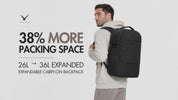 26L Expandable Carry-On Backpack - Hynes Eagle
