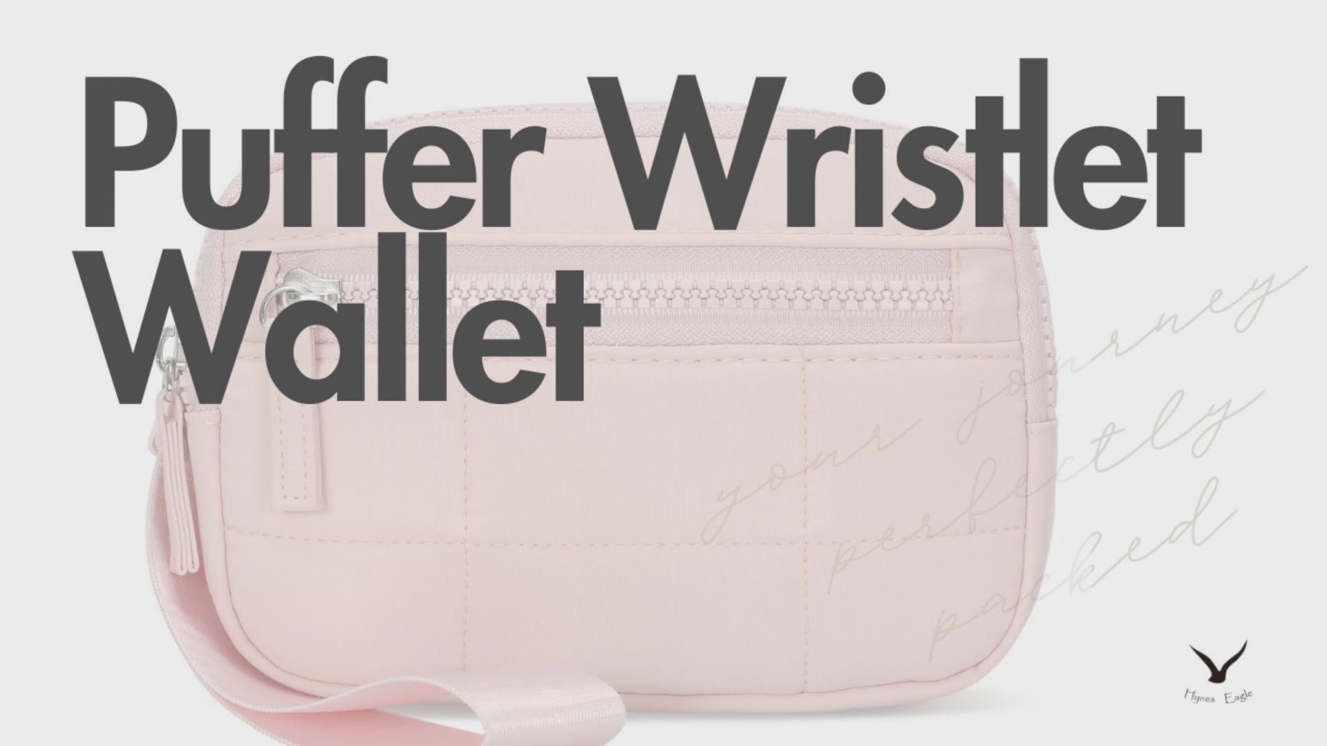 Hynes Eagle Puffer Wristlet Wallet – Compact RFID Phone & Card Holder